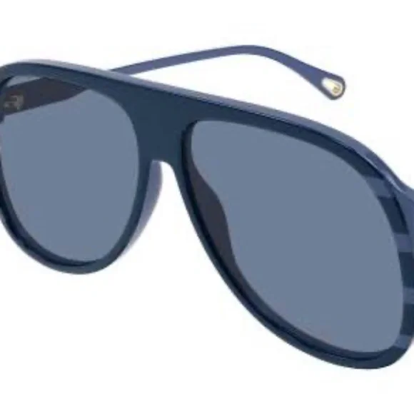 CHLOÉ 62MM Aviator Sunglasses Blue 62-13-145 Unisex display picture 3